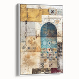 Framed abstract architecture wall art in monochrome colors, showcasing geometric patterns and lines, ideal for modern home decor and artistic spaces.