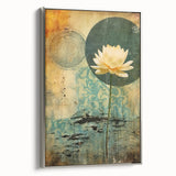 Framed canvas wall art showcasing abstract floral designs in vibrant colors, set in a sleek silver frame, perfect for modern home decor.