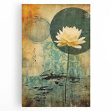 Abstract floral wall art on stretched canvas, featuring vibrant colors and intricate designs, perfect for adding a modern touch to home decor.