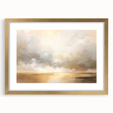 Abstract landscape wall art framed with a gold mat, showcasing vibrant colors and intricate patterns. Perfect for modern home decor, adding elegance to any space.