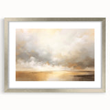 Abstract landscape wall art framed in silver with a mat, showcasing a vibrant blend of colors and textures, perfect for modern home decor. Ideal for enhancing living spaces with artistic flair.