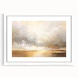 Abstract landscape wall art framed with a white mat, showcasing vibrant colors and intricate patterns, perfect for enhancing modern interior decor.