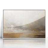 Framed abstract landscapes wall art in a sleek white frame, showcasing vibrant colors and dynamic shapes, perfect for modern home decor and artistic interiors.