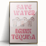 Art deco poster of assorted beverages in muted gold tones on acrylic, ideal for modern art wall decor.