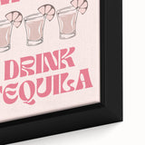 Close-up of extra large black wall art featuring colorful, textured food and drink motifs on a framed canvas.