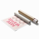 Extra large rolled print featuring a floral art design in soft pastel shades.