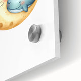Children’s Wall Decor - Sleeping Moon & Whale Dreamy Night Art