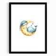 Children’s Wall Decor - Sleeping Moon & Whale Dreamy Night Art