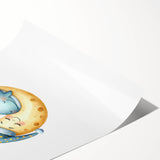 Children’s Wall Decor - Sleeping Moon & Whale Dreamy Night Art