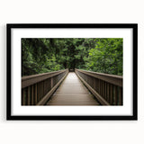 Black landscape bridge frame with mat, showcasing a modern design, front view highlighting clean lines and elegant aesthetics, perfect for home decor.