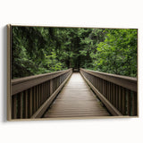 Framed canvas artwork depicting a stunning landscape bridge in gold tones, showcasing intricate details and textures, perfect for enhancing home decor.