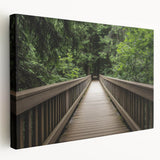 Stretched canvas artwork depicting a serene landscape bridge scene, showcasing vibrant colors and intricate details, perfect for enhancing home decor.