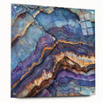 Acrylic glass artwork showcasing a vibrant landscape of canyons in rich earth tones, elegantly displayed with pins against a minimalist backdrop, ideal for modern decor.