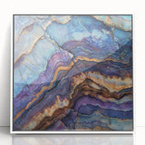 Framed acrylic landscape artwork showcasing vibrant canyons in rich earthy tones, set in a sleek white frame, perfect for modern home decor. Ideal for nature lovers.