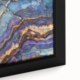 Close-up of a framed canvas art piece showcasing a stunning landscape of canyons, with rich earthy tones and intricate details highlighting the natural beauty of the scene. Ideal for home decor enthusiasts seeking to enhance their living space with nature-inspired artwork.
