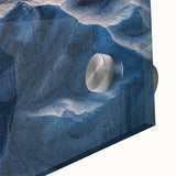 Close-up of a vibrant desert landscape design on acrylic glass, showcasing warm earthy tones and intricate details, perfect for modern home decor.