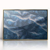 Framed acrylic artwork titled "Desert Landscapes," showcasing vibrant hues of gold and earth tones, ideal for modern home decor, enhancing any living space.