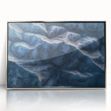 Framed acrylic landscape artwork depicting a serene desert scene with vivid colors and intricate details, enhancing modern home decor aesthetics.