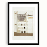 Modern Wall Art of Paris Courtyard Scene - Minimalist Contemporary Art Print