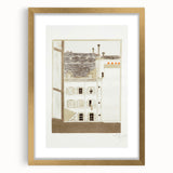 Modern Wall Art of Paris Courtyard Scene - Minimalist Contemporary Art Print