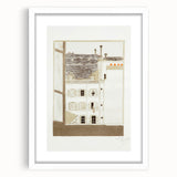 Modern Wall Art of Paris Courtyard Scene - Minimalist Contemporary Art Print