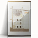 Modern Wall Art of Paris Courtyard Scene - Minimalist Contemporary Art Print