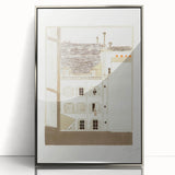 Modern Wall Art of Paris Courtyard Scene - Minimalist Contemporary Art Print