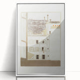 Modern Wall Art of Paris Courtyard Scene - Minimalist Contemporary Art Print