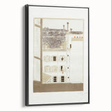 Modern Wall Art of Paris Courtyard Scene - Minimalist Contemporary Art Print