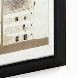 Modern Wall Art of Paris Courtyard Scene - Minimalist Contemporary Art Print