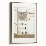 Modern Wall Art of Paris Courtyard Scene - Minimalist Contemporary Art Print
