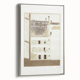 Modern Wall Art of Paris Courtyard Scene - Minimalist Contemporary Art Print