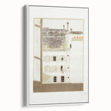 Modern Wall Art of Paris Courtyard Scene - Minimalist Contemporary Art Print