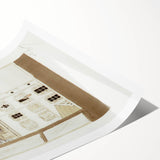 Modern Wall Art of Paris Courtyard Scene - Minimalist Contemporary Art Print