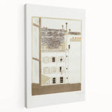 Modern Wall Art of Paris Courtyard Scene - Minimalist Contemporary Art Print