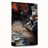 Large abstract wall art in vibrant blue and green hues on acrylic glass, suitable for bedroom or dining room decor.