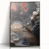 Mid-century modernist art featuring natural close-ups in silver framed acrylic, ideal for modern art wall decor.