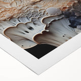 Art deco poster featuring geometric shapes in muted gold and navy on rolled canvas, suitable for dining room walls.