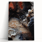 Black and white close-up photo of natural elements on stretched canvas, ideal for kitchen wall art or bedroom.