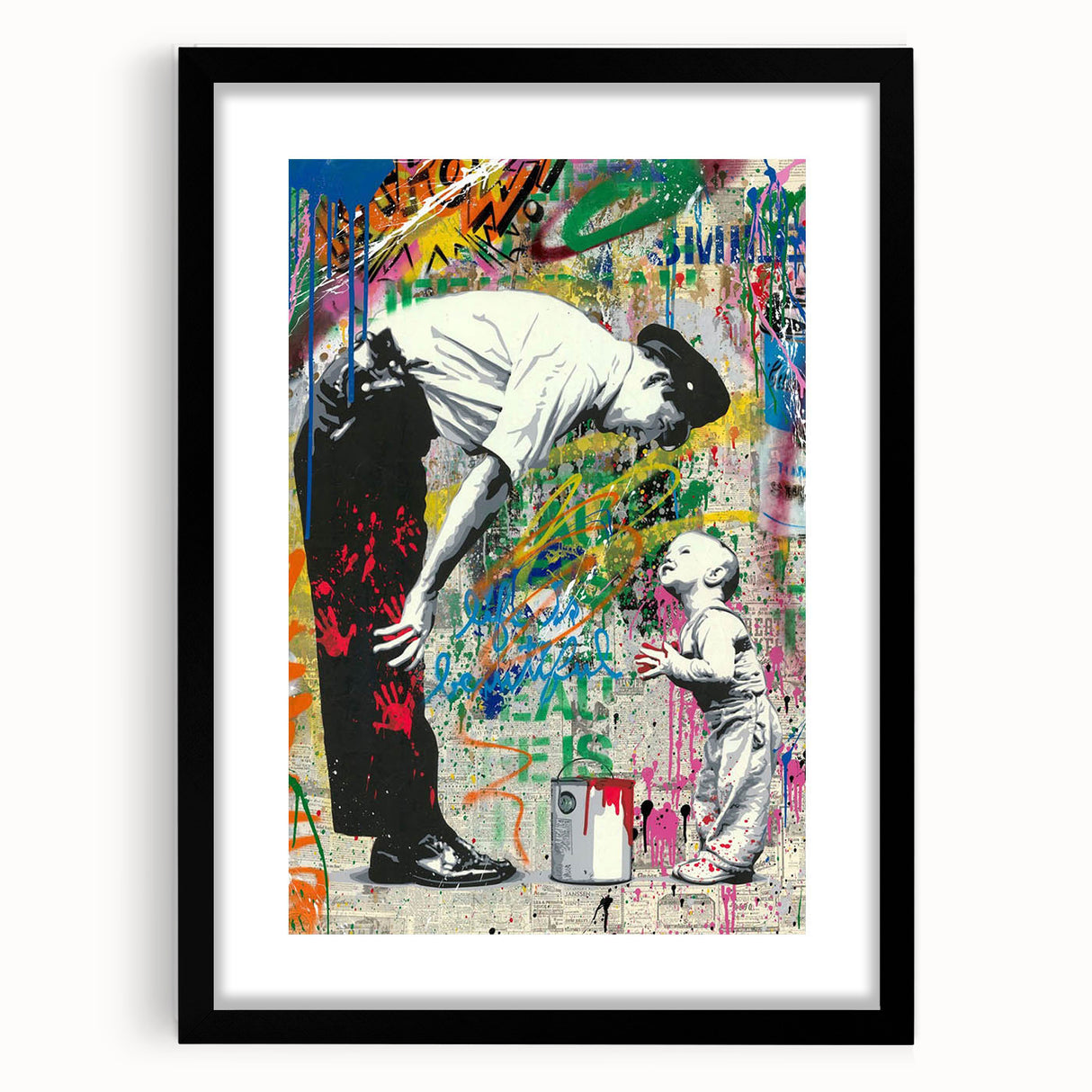 Modern Pop Art Wall Art – Colorful Father and Son Canvas