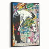 Modern Pop Art Wall Art – Colorful Father and Son Canvas