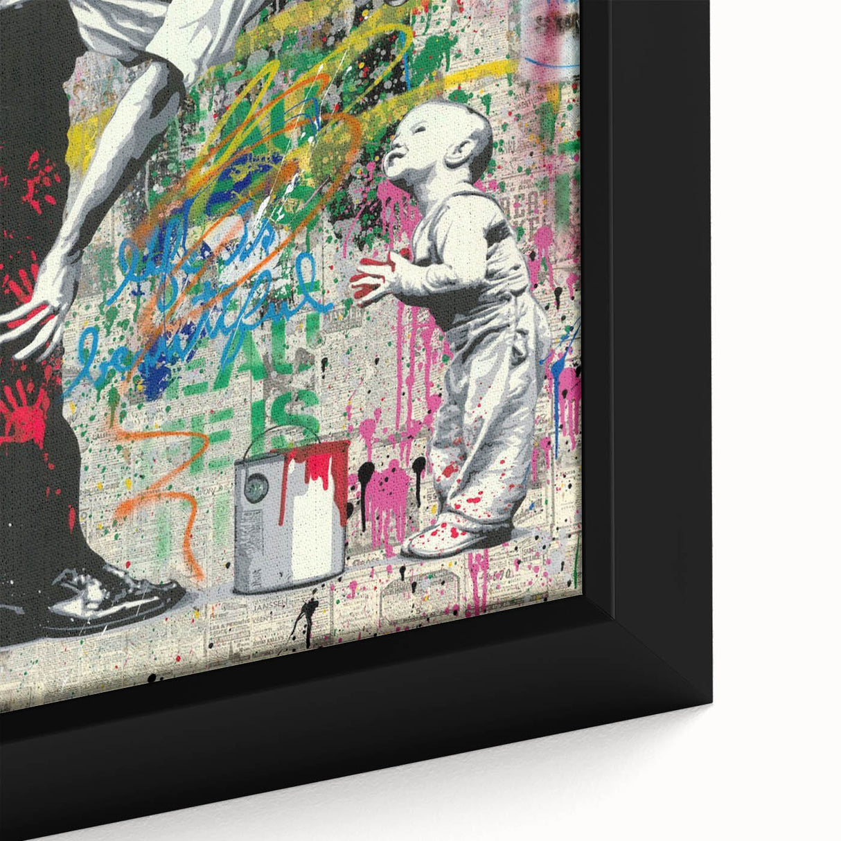 Modern Pop Art Wall Art – Colorful Father and Son Canvas