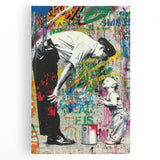 Modern Pop Art Wall Art – Colorful Father and Son Canvas