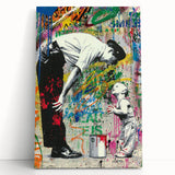 Modern Pop Art Wall Art – Colorful Father and Son Canvas