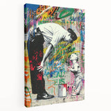 Modern Pop Art Wall Art – Colorful Father and Son Canvas