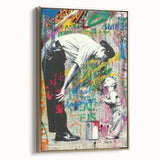 Modern Pop Art Wall Art – Colorful Father and Son Canvas
