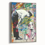 Modern Pop Art Wall Art – Colorful Father and Son Canvas