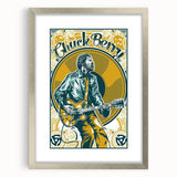 Chuck Berry Vintage Guitar Poster | Retro Music Wall Art