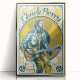 Chuck Berry Vintage Guitar Poster | Retro Music Wall Art
