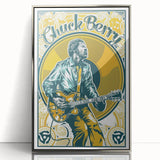Chuck Berry Vintage Guitar Poster | Retro Music Wall Art